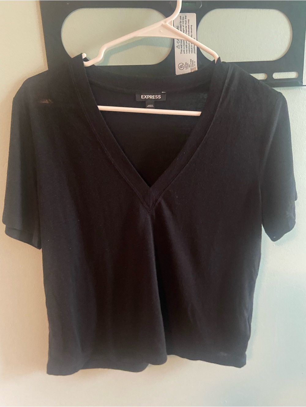 Express Black V-Neck Crop Top